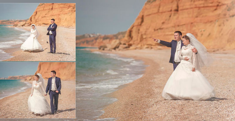 свадебная фотосъемка у моря в Любимовке фотокнига